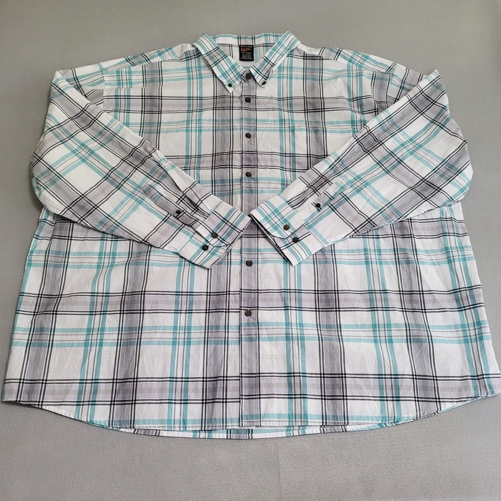 Walnut Creek Long Sleeve Button Up Plaid Shirt Men's 5XL